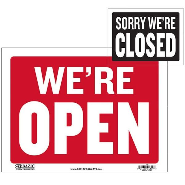 9"x12" Open Sign With Closed Sign On Back