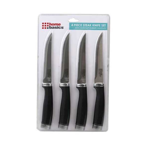 4 Piece Steak Knife Set With Non-Slip Handle