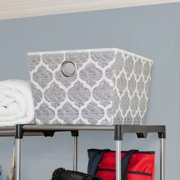 Storage Bin Large Arabesque White