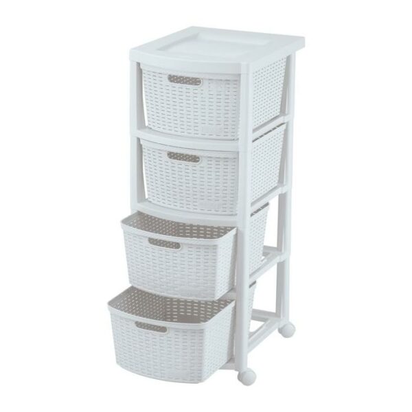 Rimax 4 Drawers Storage Cart White