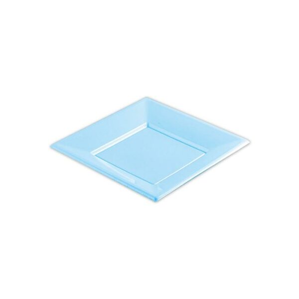 Paper Plate Square 8 Count Macron Blue 7"