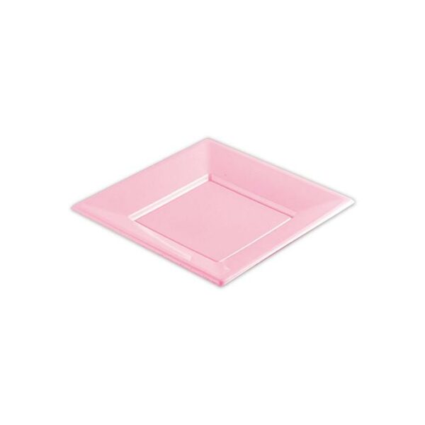 Paper Plate Square 6 Count  Macron Pink 9"