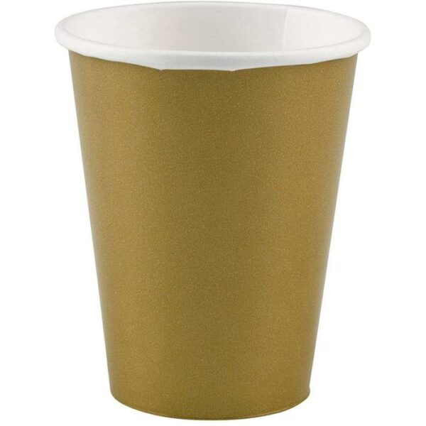 Paper Cups 9Oz Gold 10 Count