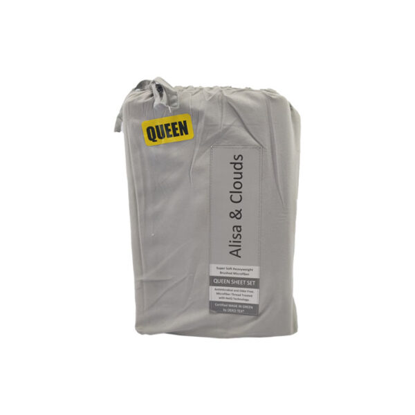 Alisa & Clouds Anti Microbial Sheet Set Queen Grey