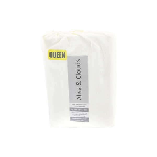 Alisa & Clouds Anti Microbial Sheet Set Quee Ivory