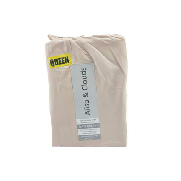 Alisa &Clouds Anti Microbial Sheet Set Queen Taupe
