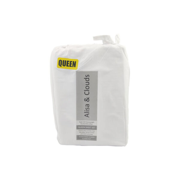 Alisa &Clouds Anti Microbial Sheet Set Queen White