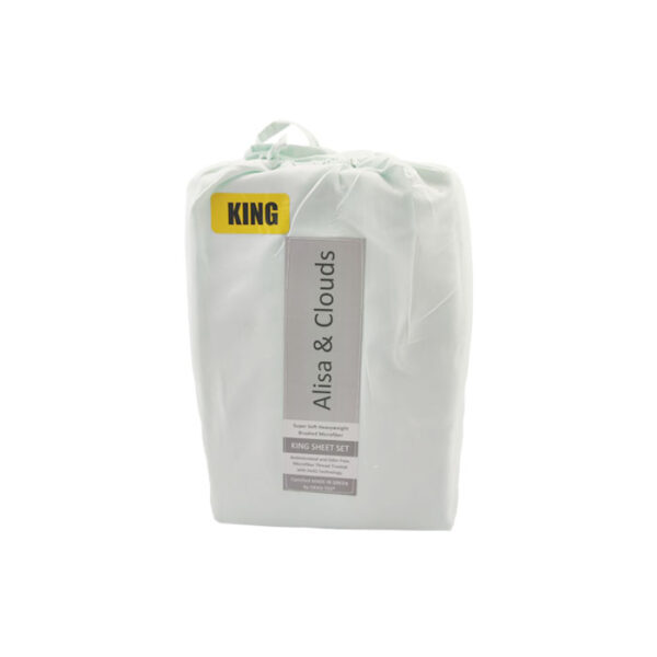 Alisa & Clouds Anti Microbial Sheet Set King Green