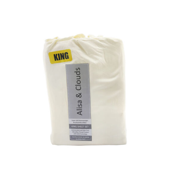 Alisa & Clouds Anti Microbial Sheet Set King Ivory