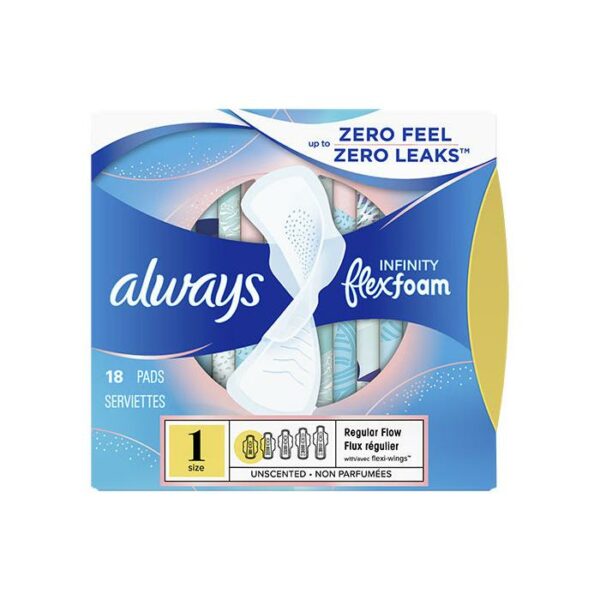 Always Infinity 18Ct Regular Pads With Wings Size1