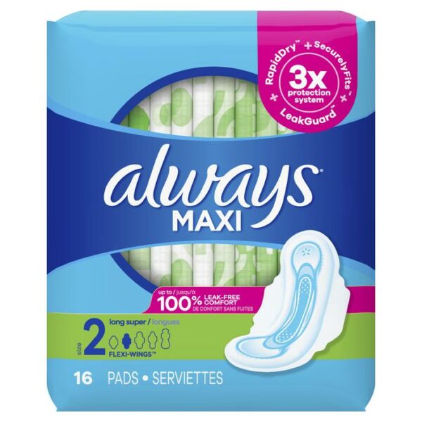 Always Maxi 16 Super Pads With Wings Size 2