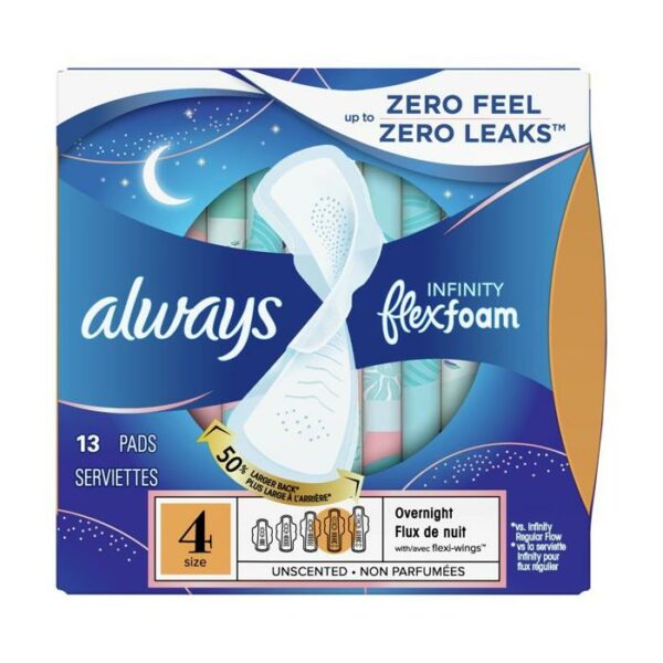 Always Infinity Overnight absorbancy 13 Pads