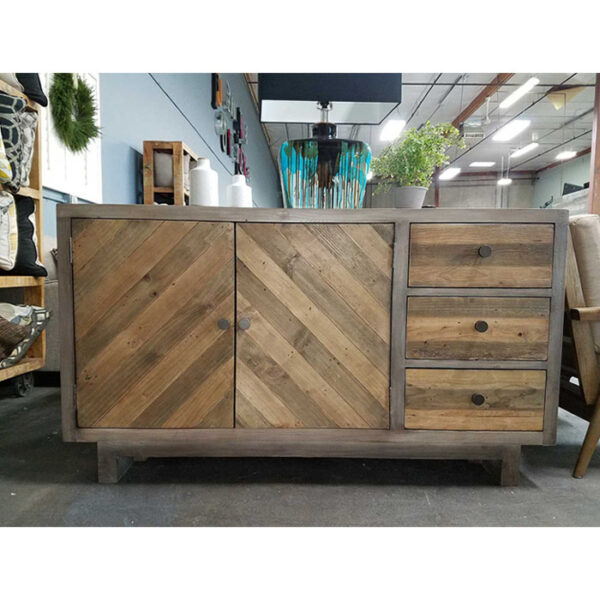 Chevron 3 Drawers 2 Door Sideboard