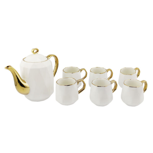 Ceramic Coffee Pot With 6 Cup & Tray