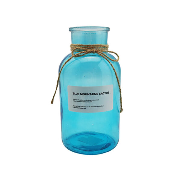 Glass Vase Jar Dark Blue 20 Cm