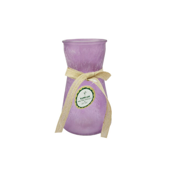 Glass Vase With Design Purple