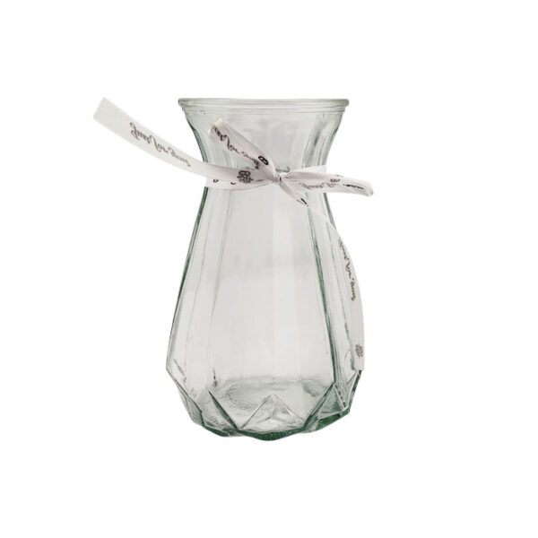 Glass Vase Striped Clear 18 Cm