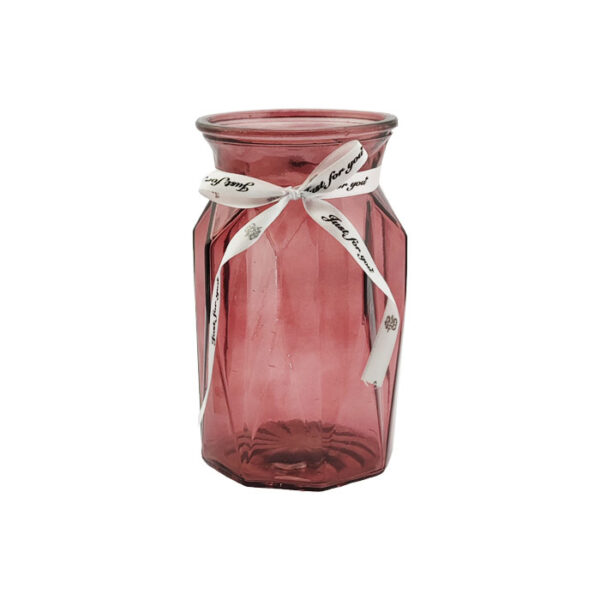 Glass Vase Striped Purple 18 Cm