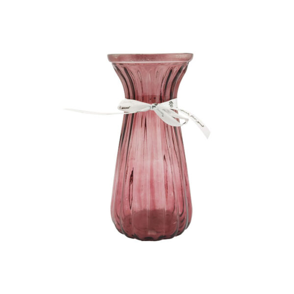 Glass Vase Striped Assorted Color 22 Cm