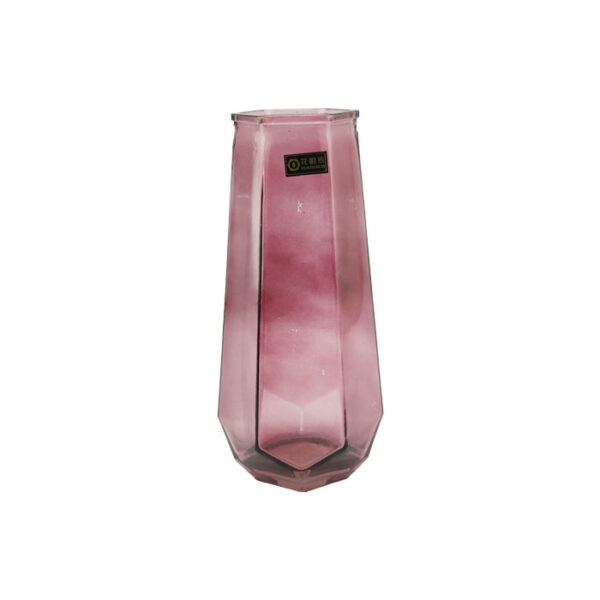 Glass Vase Trapezoid Assorted Color 25 Cm