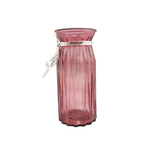 Glass Vase Striped Purple Cm 24