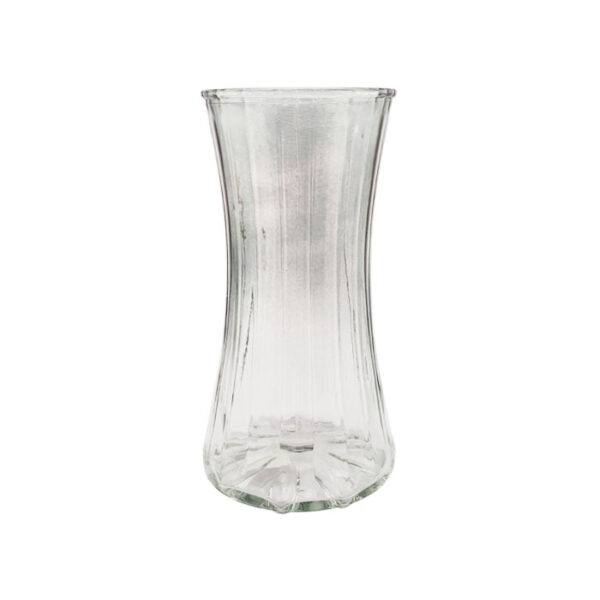 Glass Vase Striped Grey 22 Cm