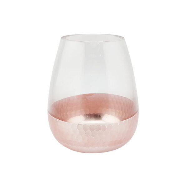 Glass Vase Obus Rose Gold 16 Cm