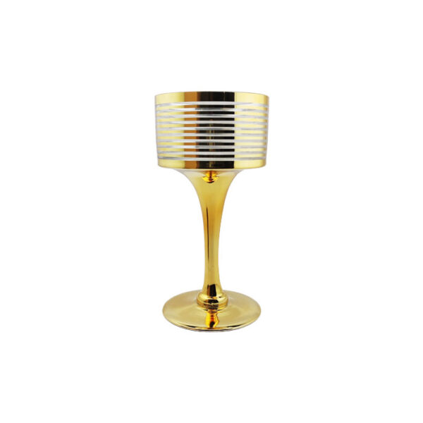 Glass Vase With Footed Gold 30 Cm