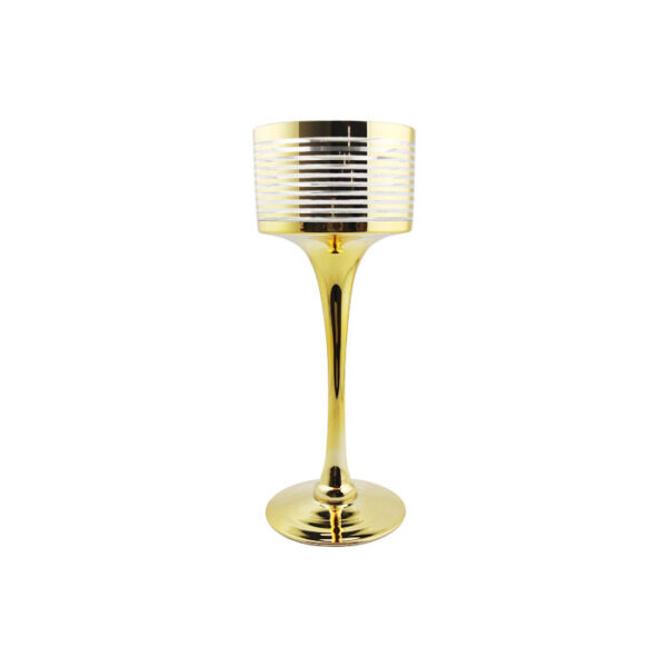 Glass Vase With Footed Gold 38 Cm
