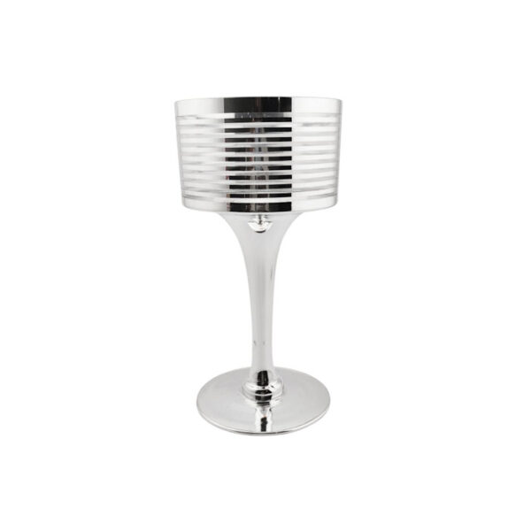 Glass Vase With Footed Silver 30 Cm