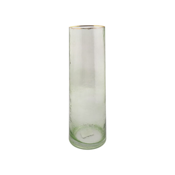 Glass Vase Targen Green With Mouth Gold 32 Cm