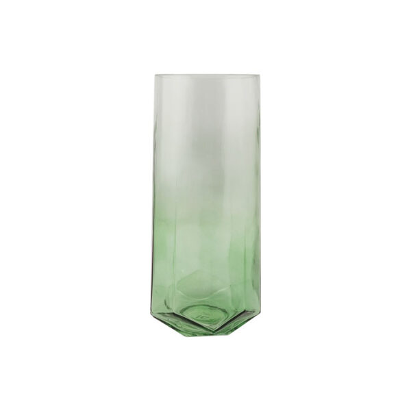 Glass Vase Trapezoid Green 21 Cm