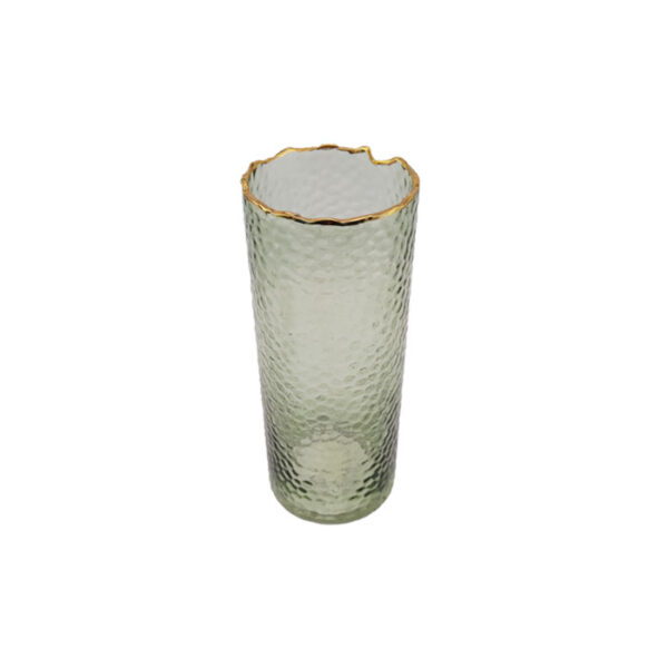Glass Vase Vintage Green & Gold