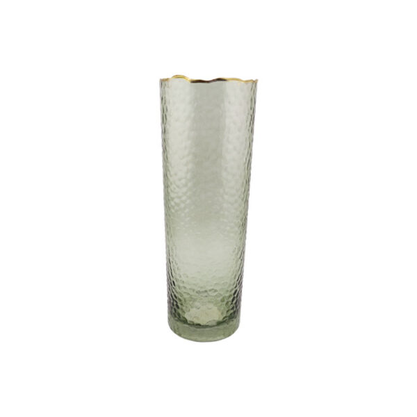 Glass Vase Vintage  Green & Gold 30 Cm