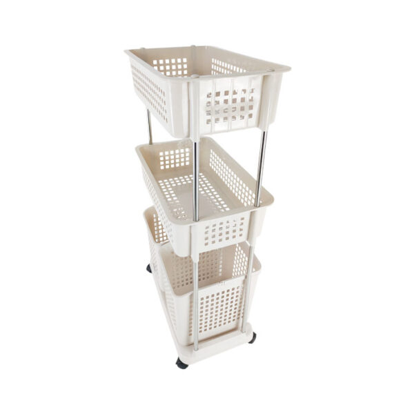 Laundry Basket With Wheels Ivory