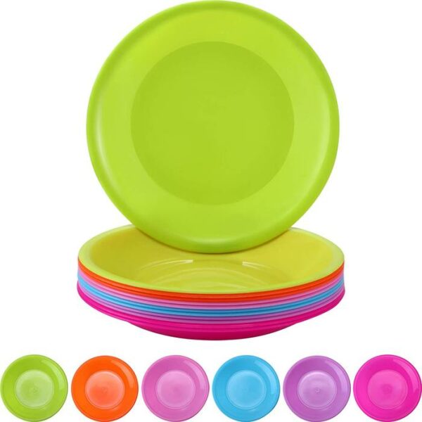 Plastic Plate 3 Pieces 7 In  Assorted Color