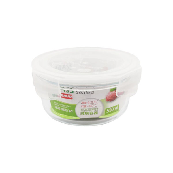 Round Glass Food Container 550 ml