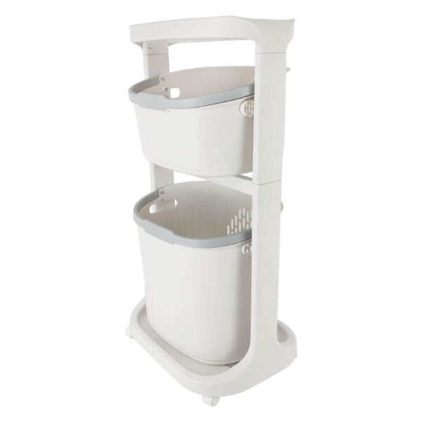 Laundry Basket 2 Tier Ivory