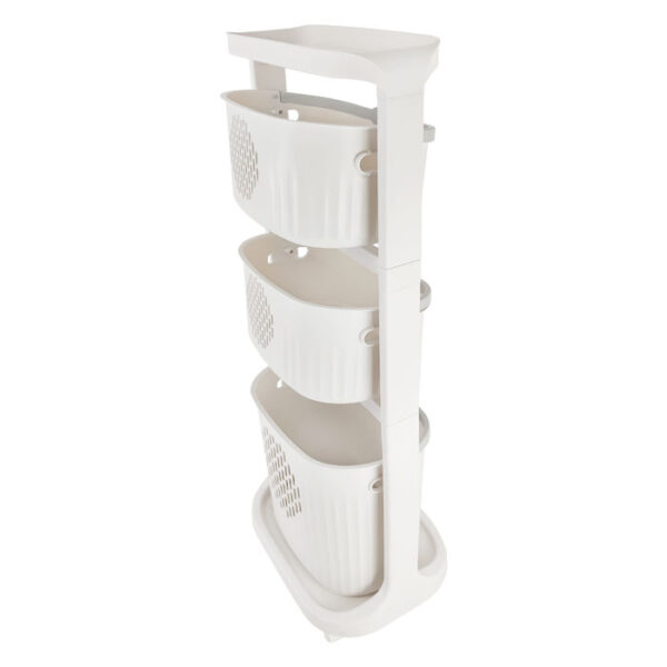 Laundry Basket 3 Tier Ivory