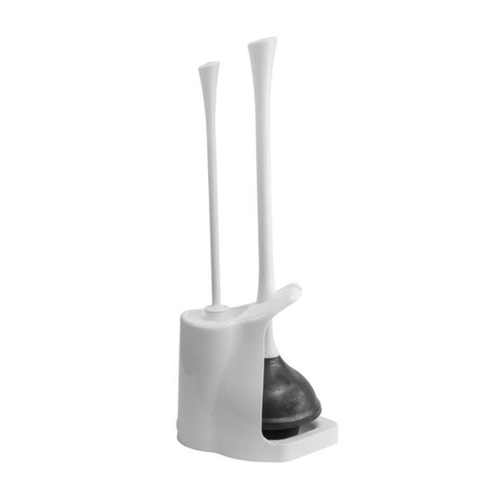 Casabella Toilet Bowl Brush with Holder Set White