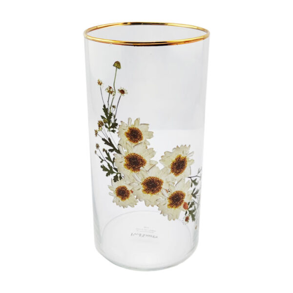 Glass Vase Pressed Flower 8x4 Inch
