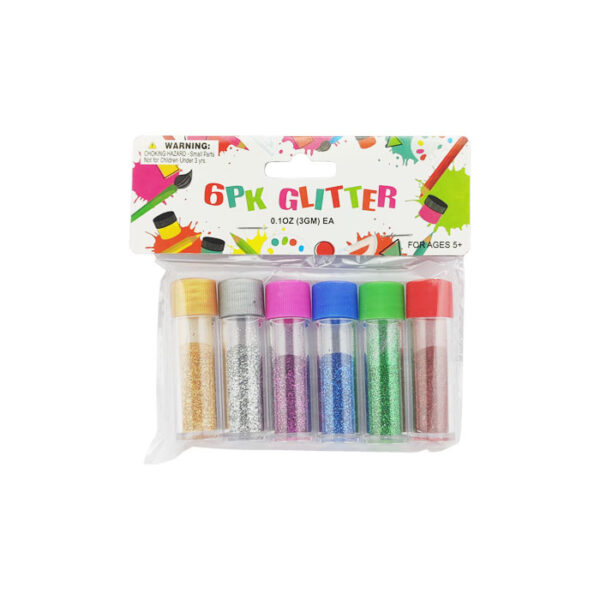 Glitter 6 Pack Mini Tubes Assorted Colors