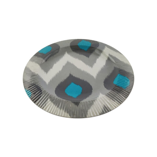Tapestry Melamine Salad Plate Gray Ikat