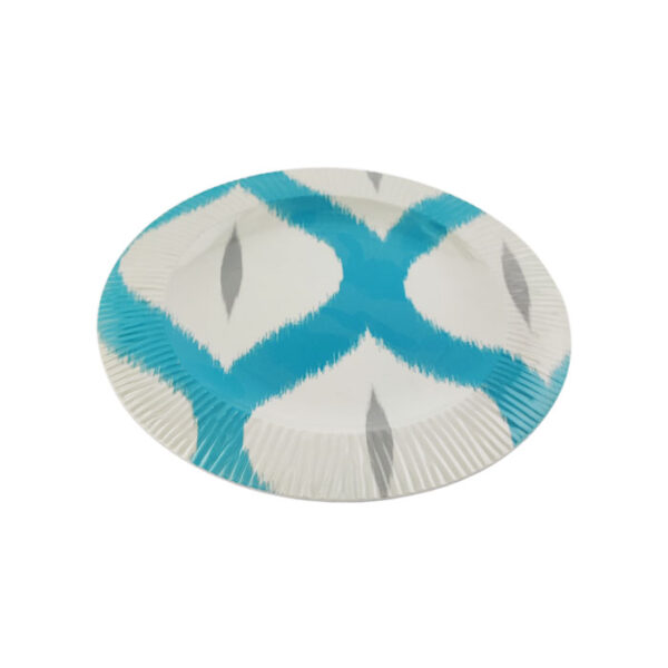 Tapestry Melamine Salad Plate Gray Ikat 2