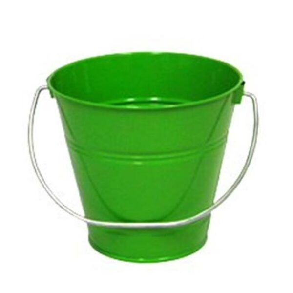 Metal Bucket Solid Green 7.5 x 8''x 24