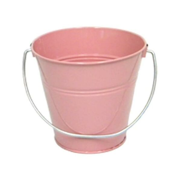 Metal Bucket 7.5x7.5" Light Pink