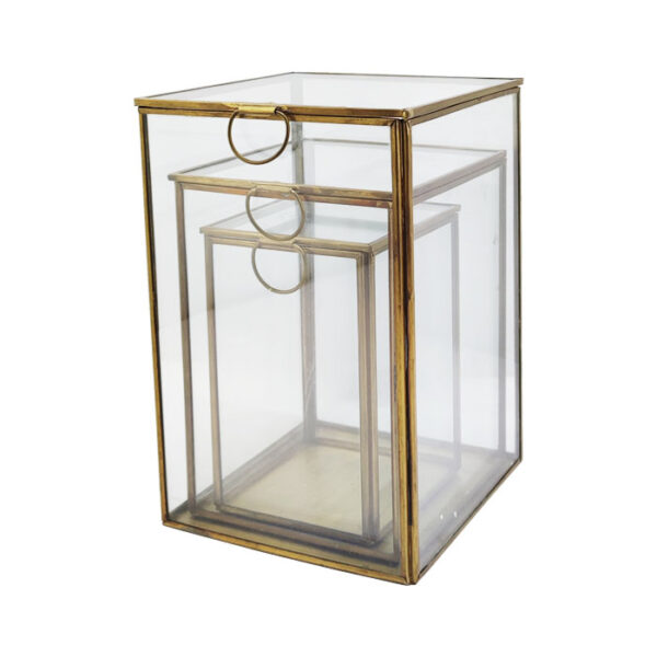 Glass Box w/Metal Frame Antique