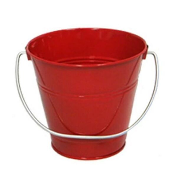Metal Bucket 5.5 x 6'' Red