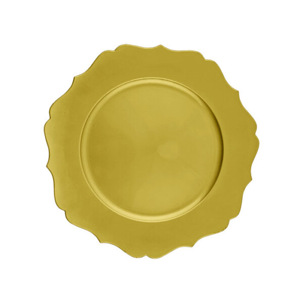 Lily Flower Standing Charger Plate Gold