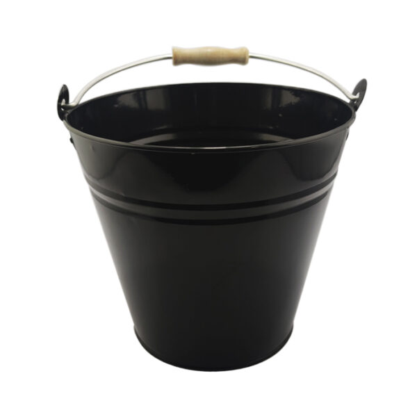 Metal Bucket 10x9" Black